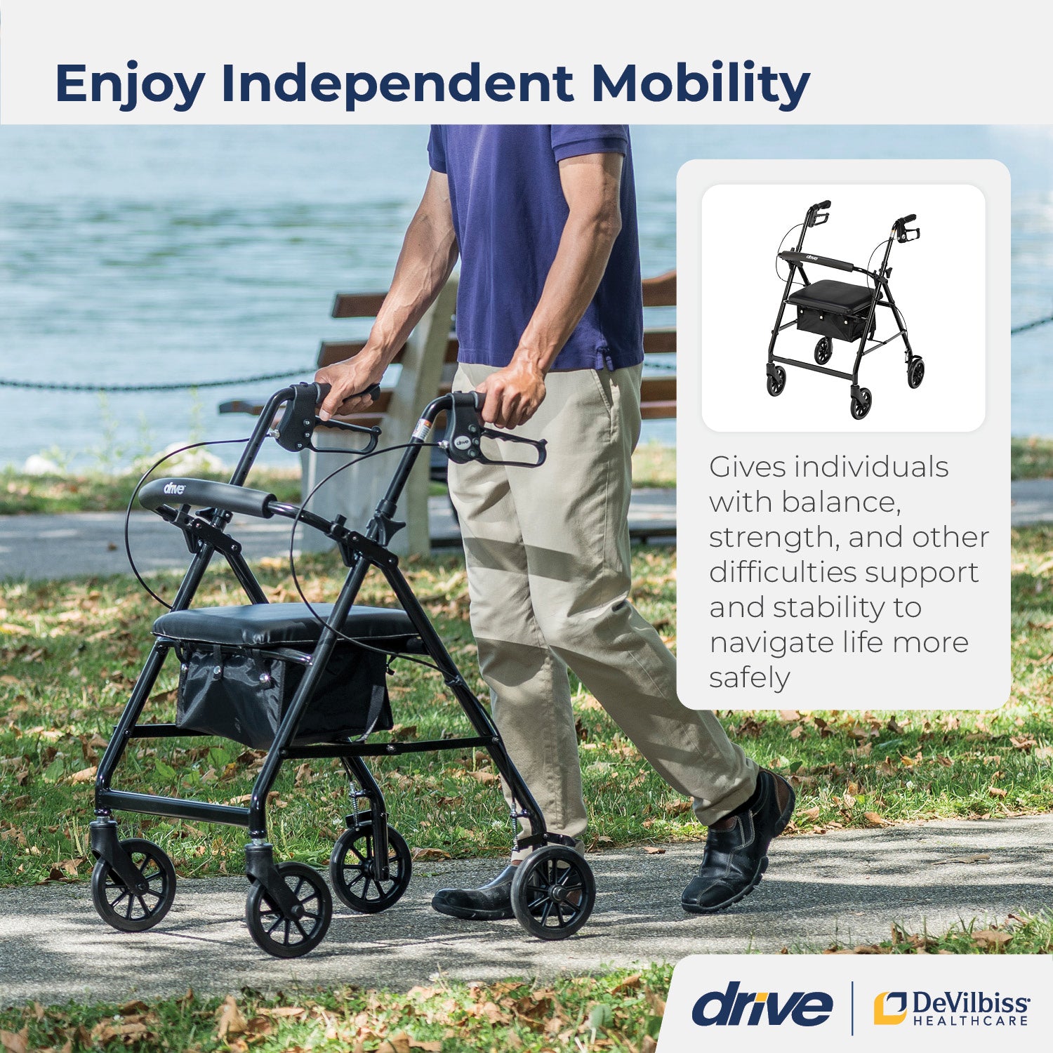 Aluminum Rollator, 6" Casters - Image 10