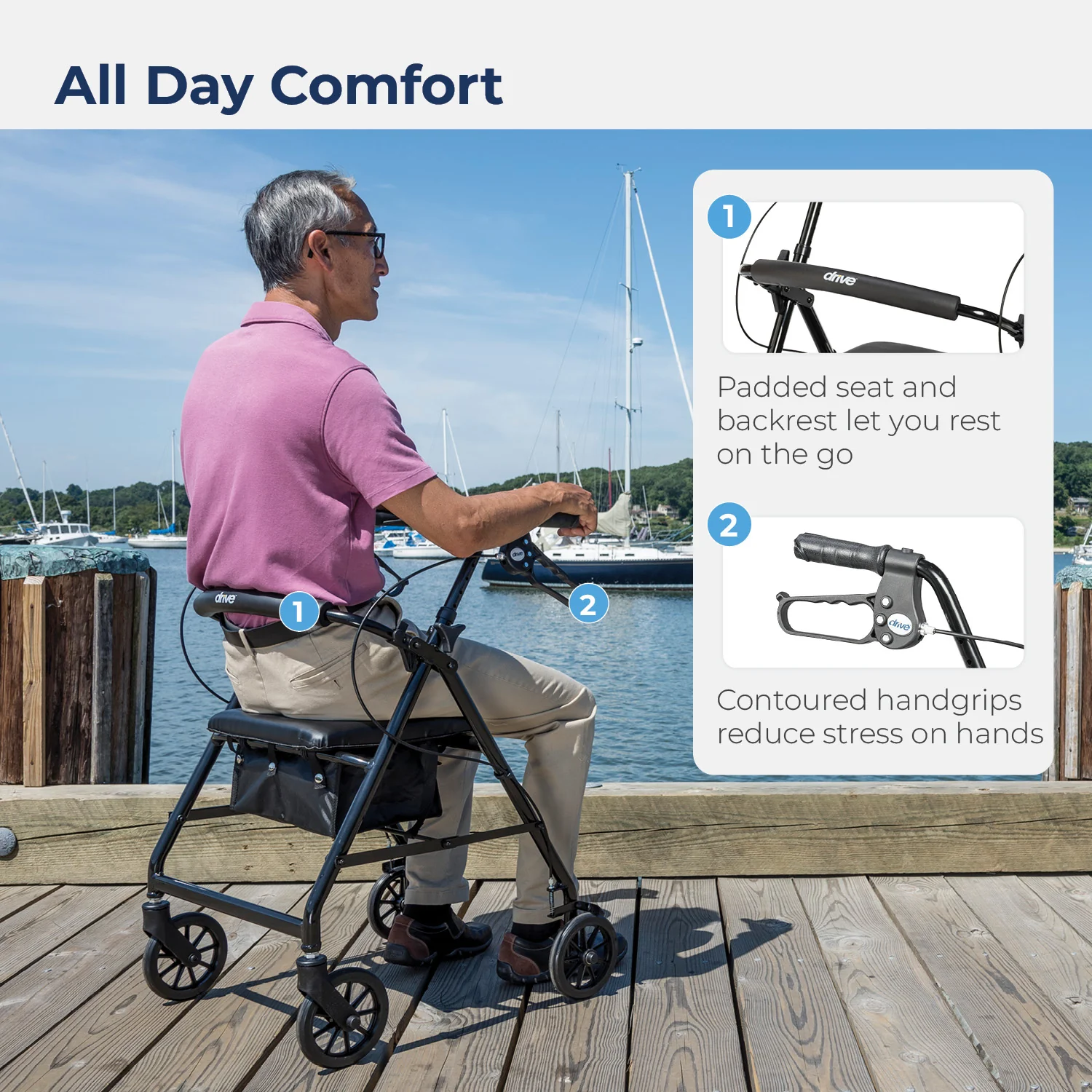 Aluminum Rollator, 6" Casters - Image 11