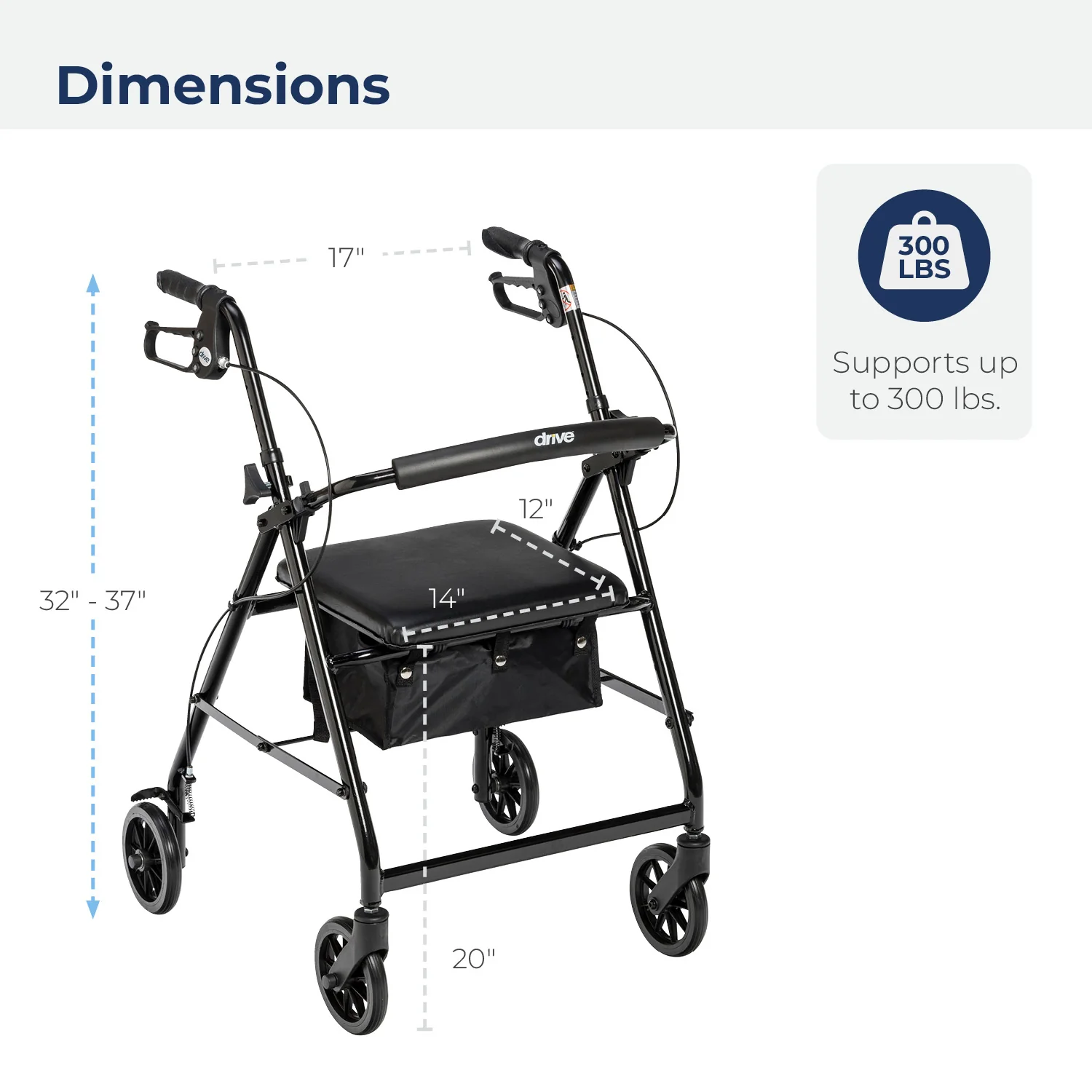 Aluminum Rollator, 6" Casters - Image 16