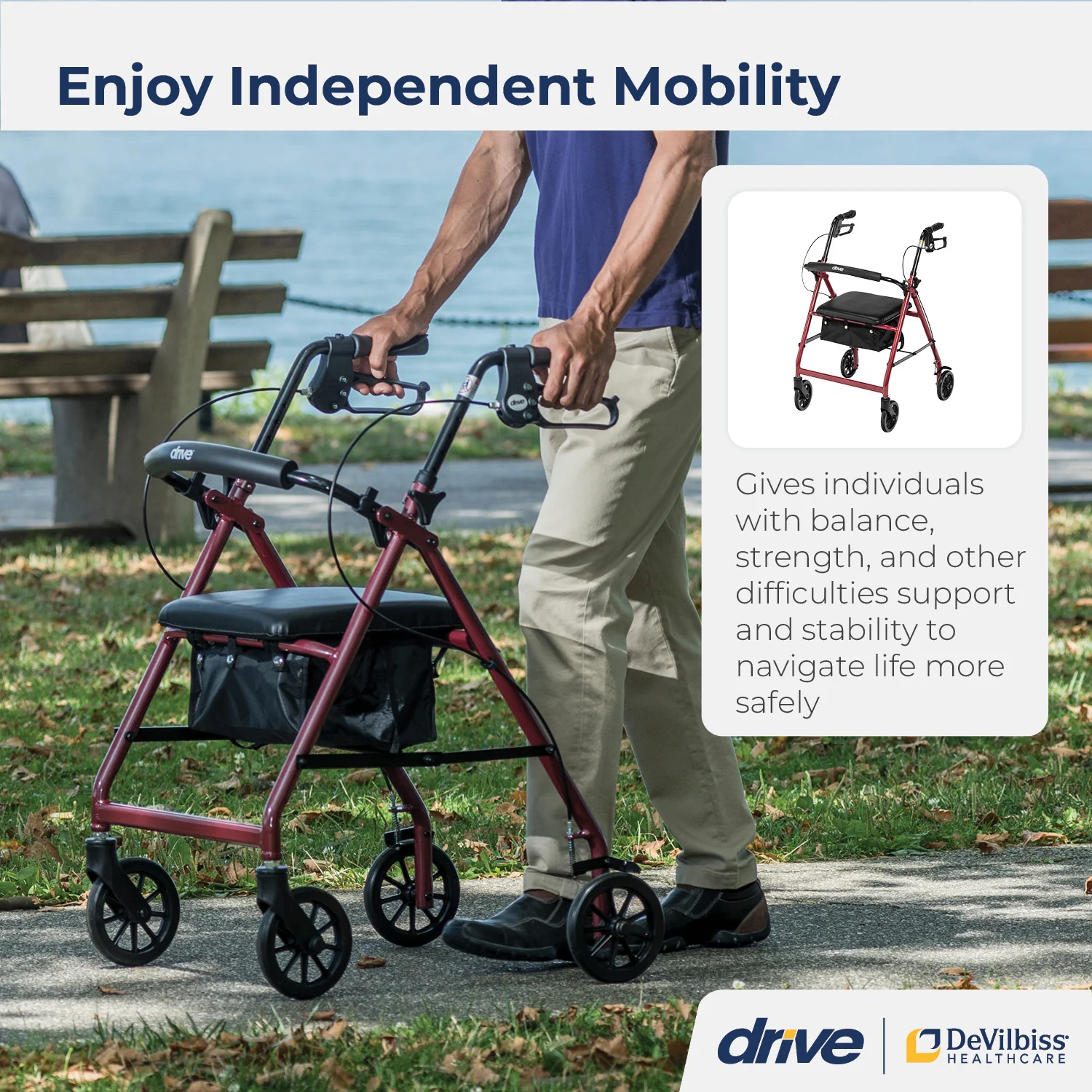 Aluminum Rollator, 6" Casters - Image 18