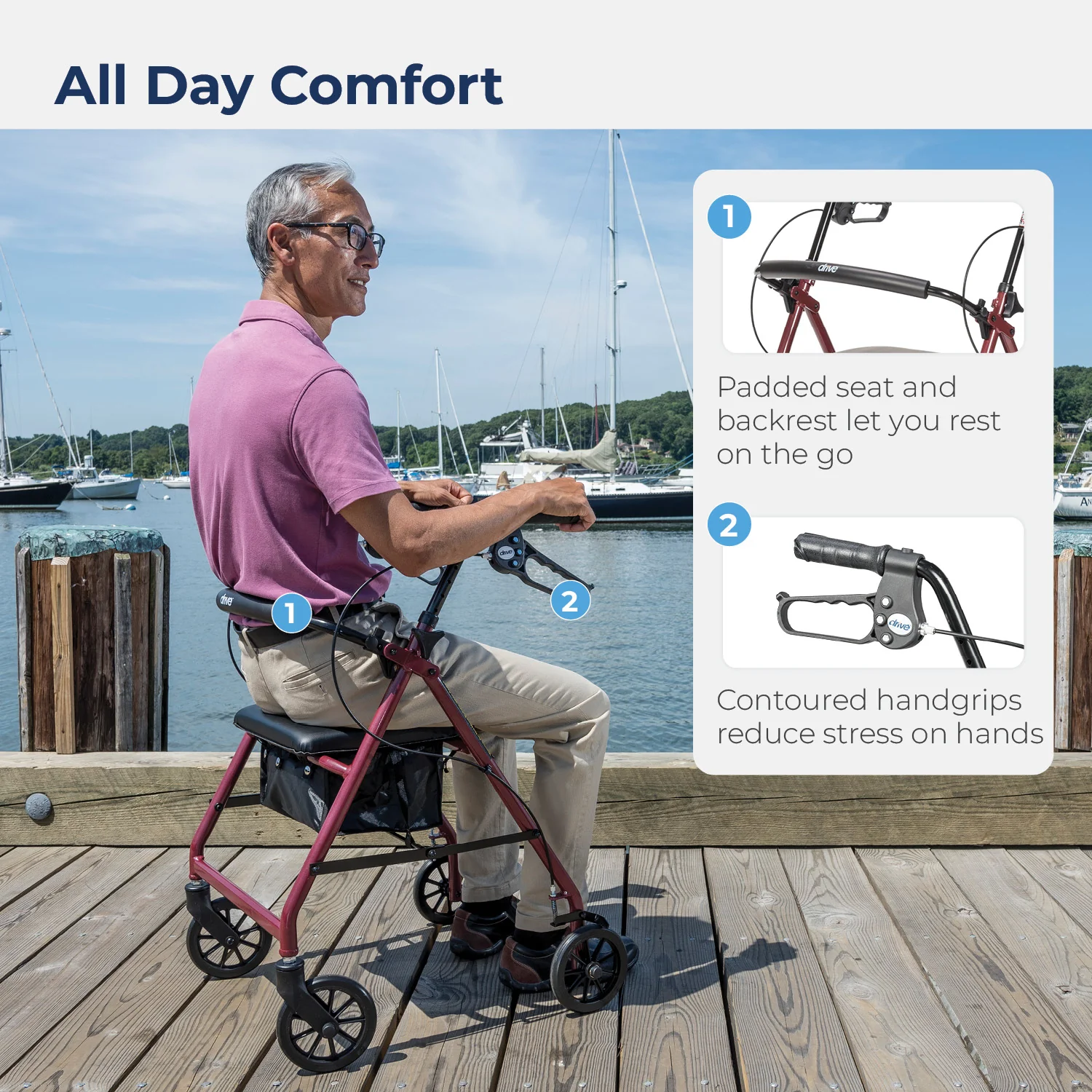 Aluminum Rollator, 6" Casters - Image 19