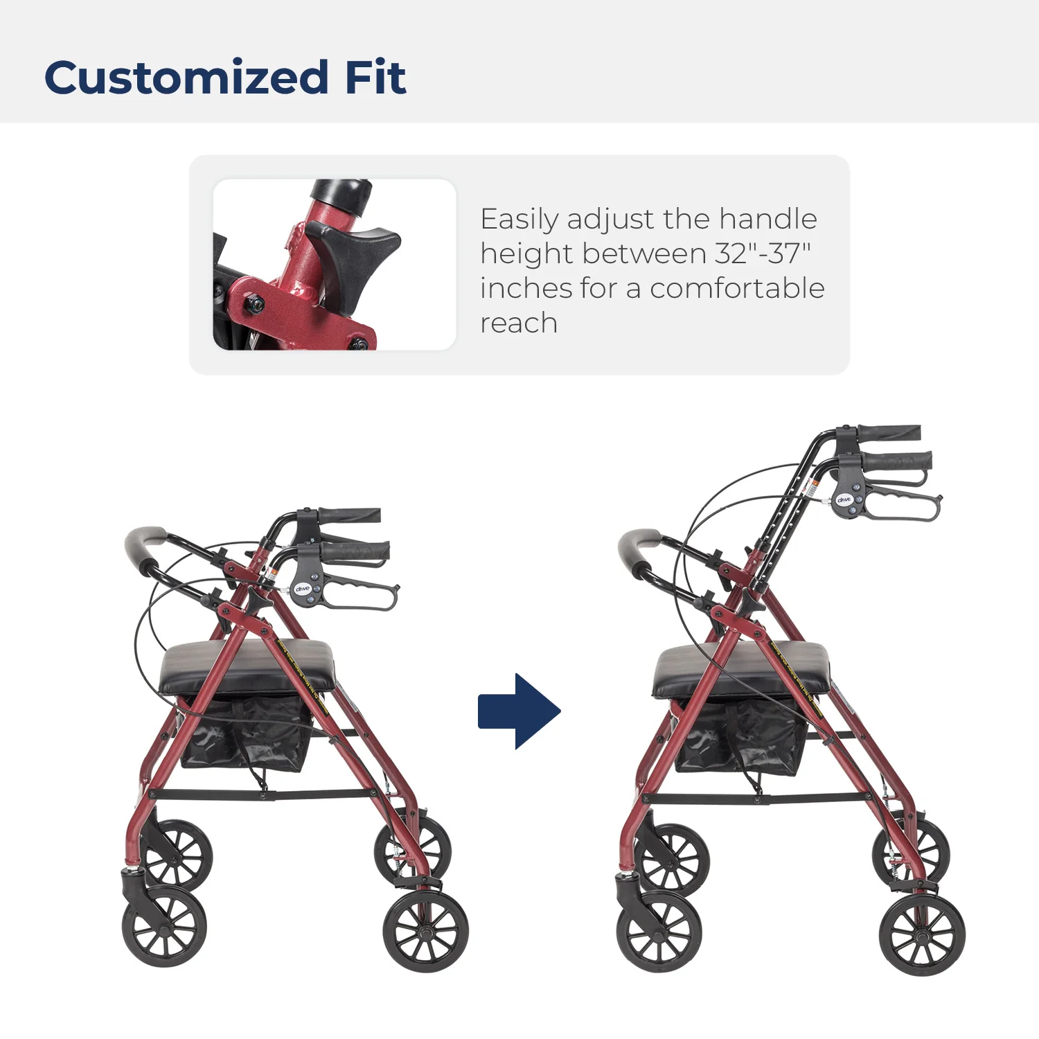 Aluminum Rollator, 6" Casters - Image 23