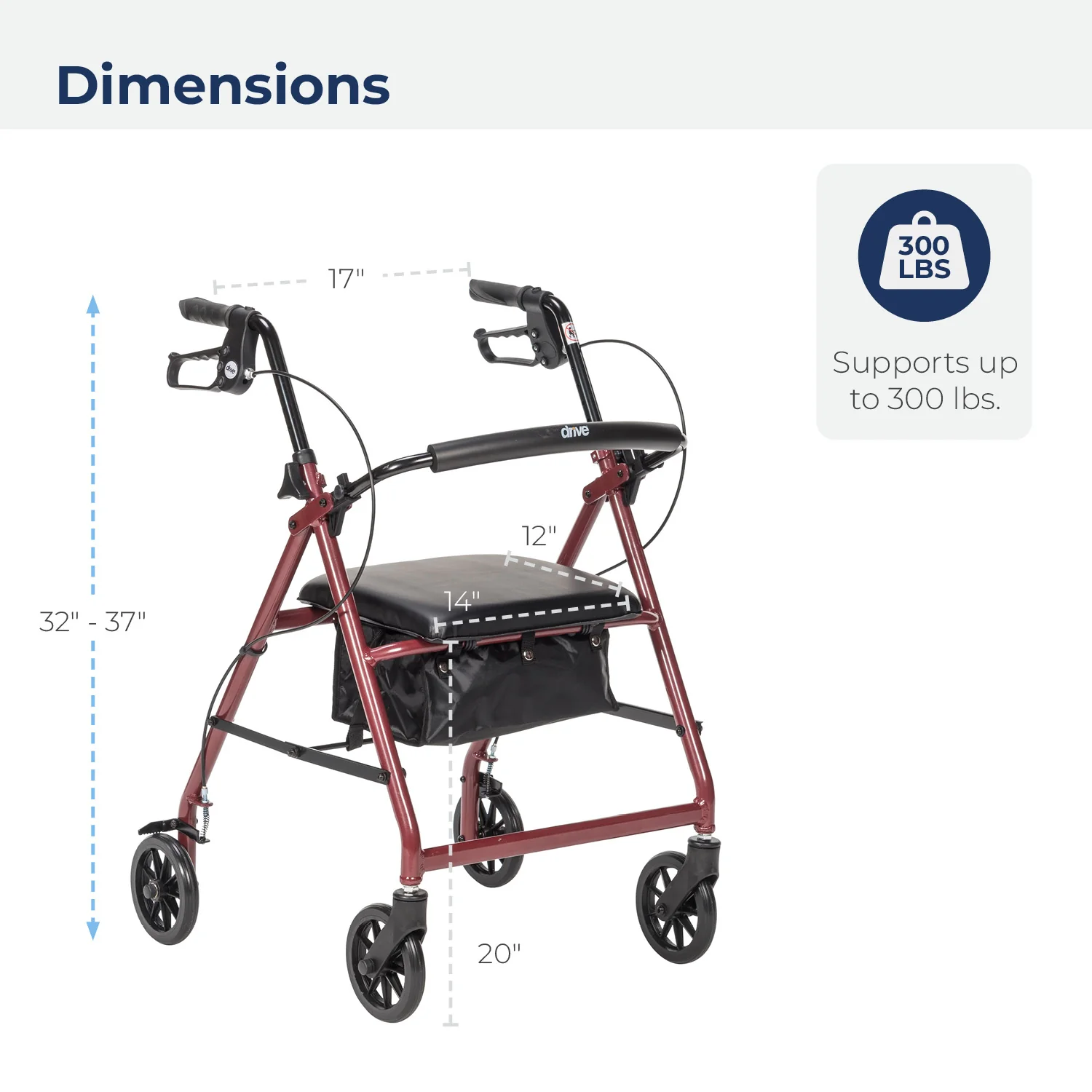 Aluminum Rollator, 6" Casters - Image 24