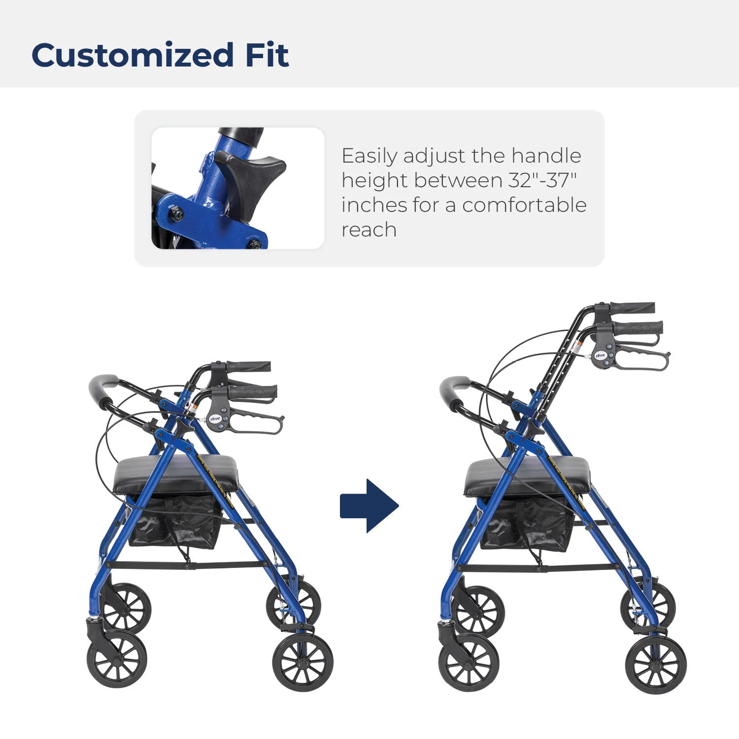Aluminum Rollator, 6" Casters - Image 7