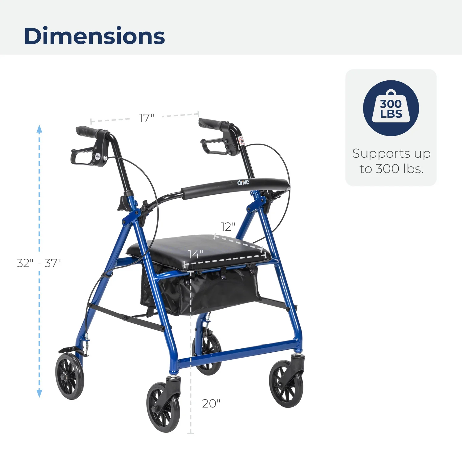 Aluminum Rollator, 6" Casters - Image 8