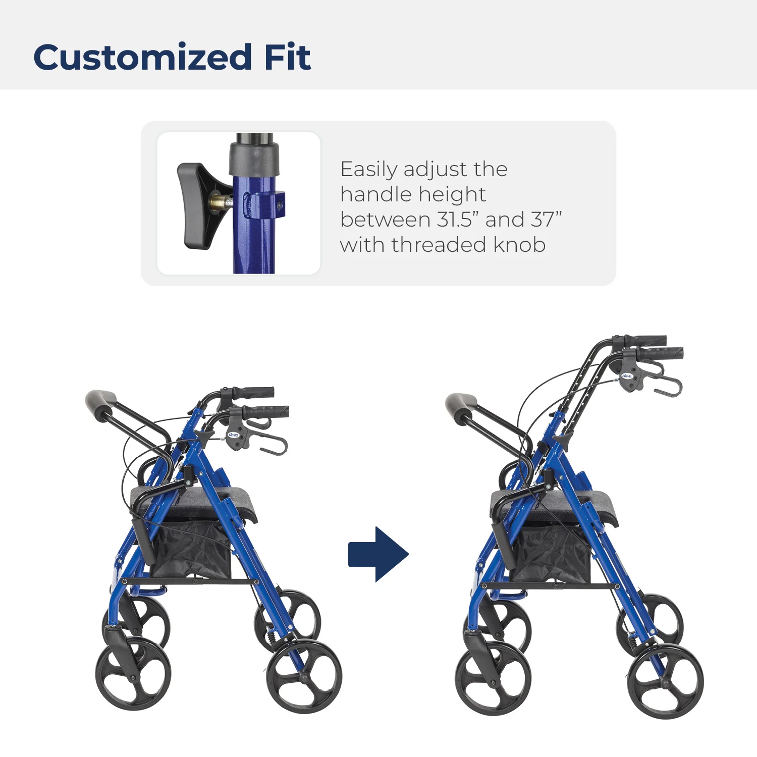 Duet Rollator/Transport Chair, 8" Casters - Image 5