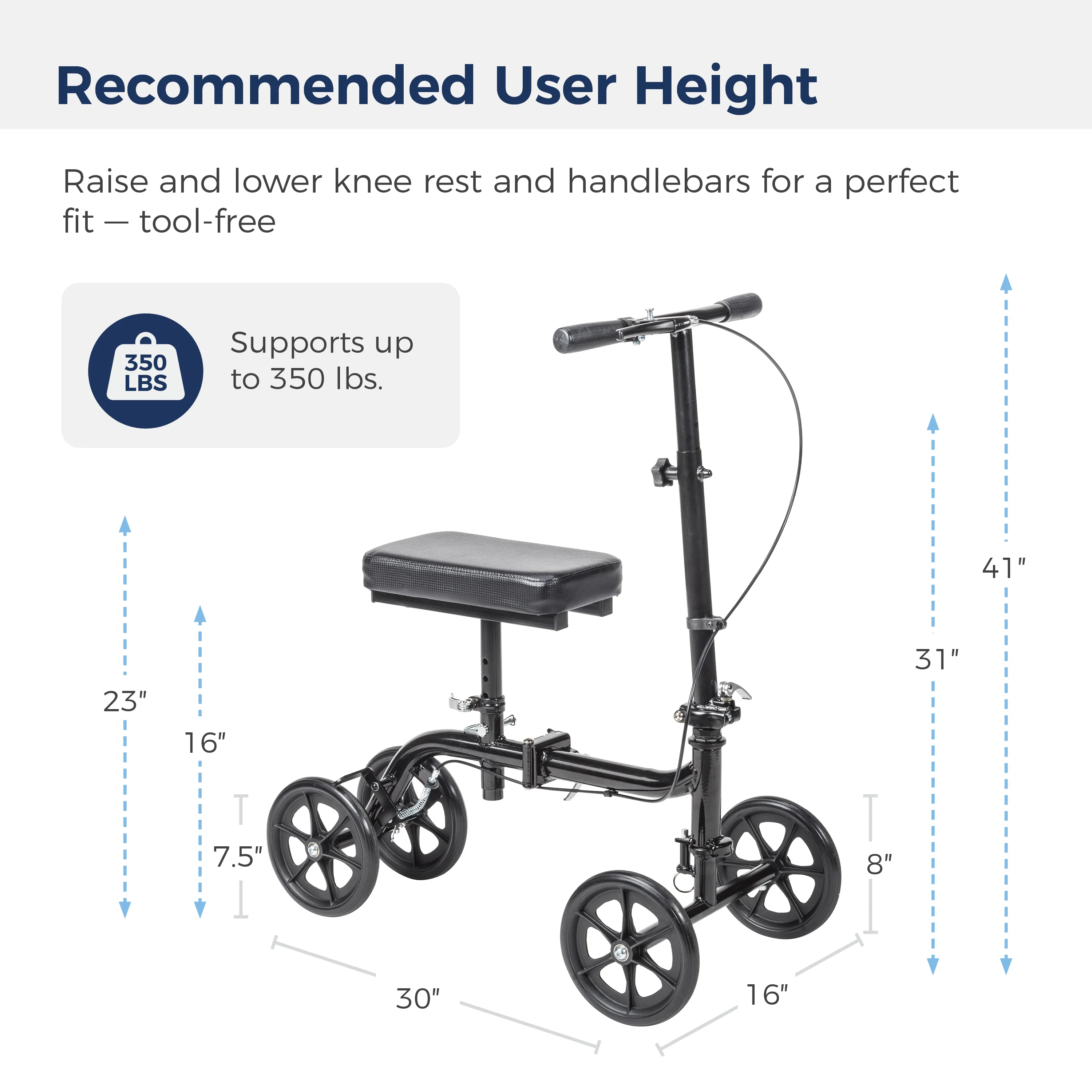 Economy Folding Knee Walker - Image 7