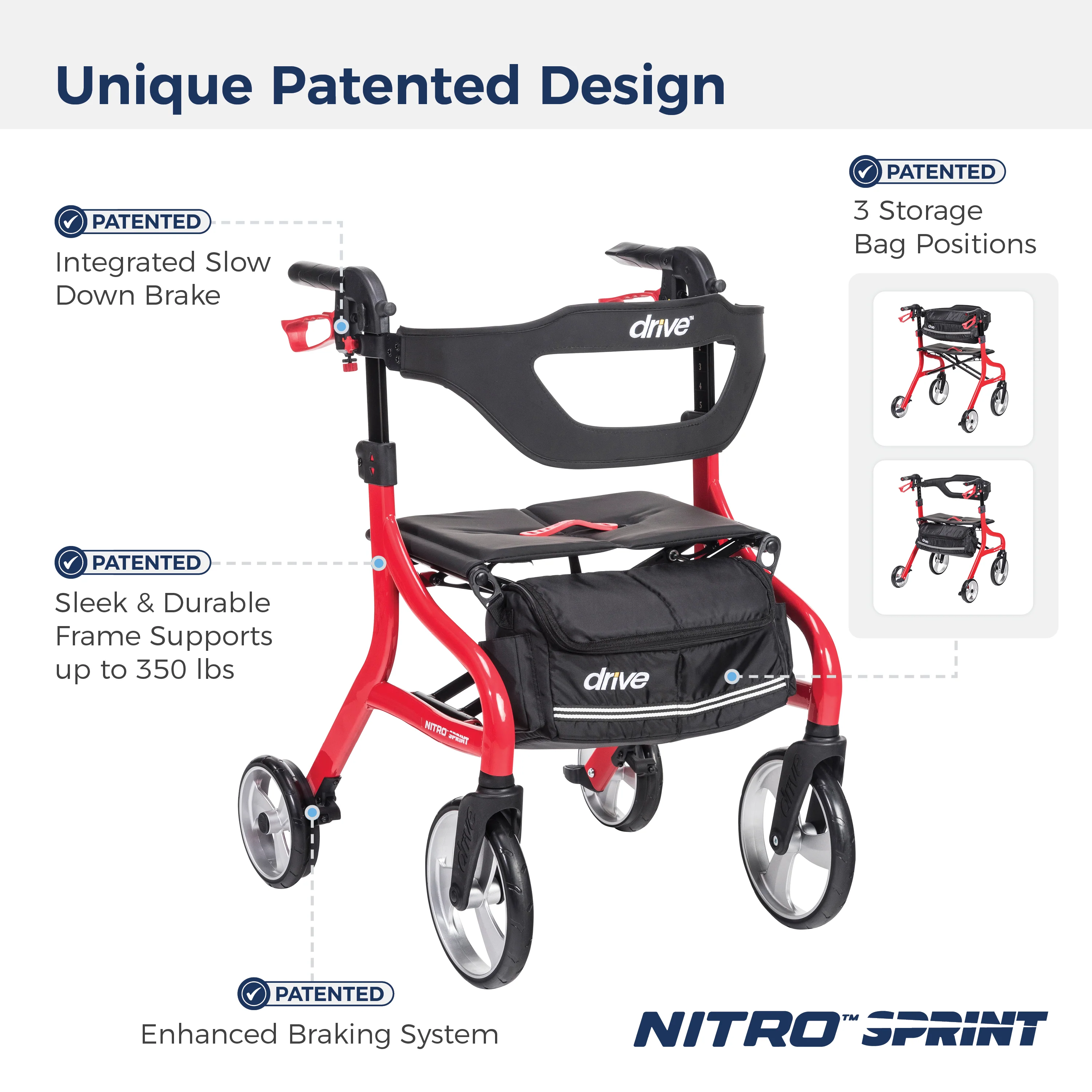 Nitro® Sprint Rollator with Accessories - Image 5