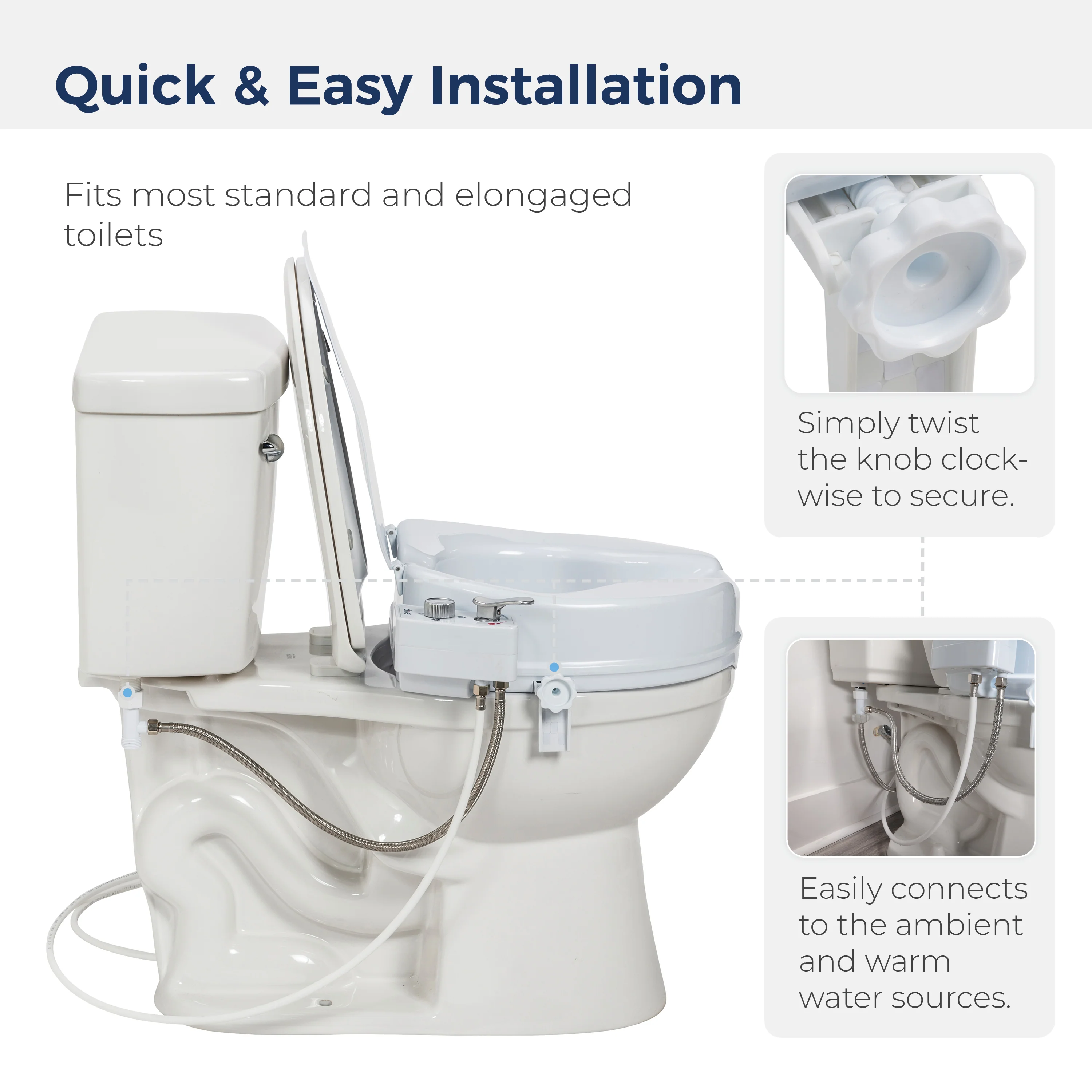 PreserveTech™ Raised Toilet Seat with Bidet - Image 12