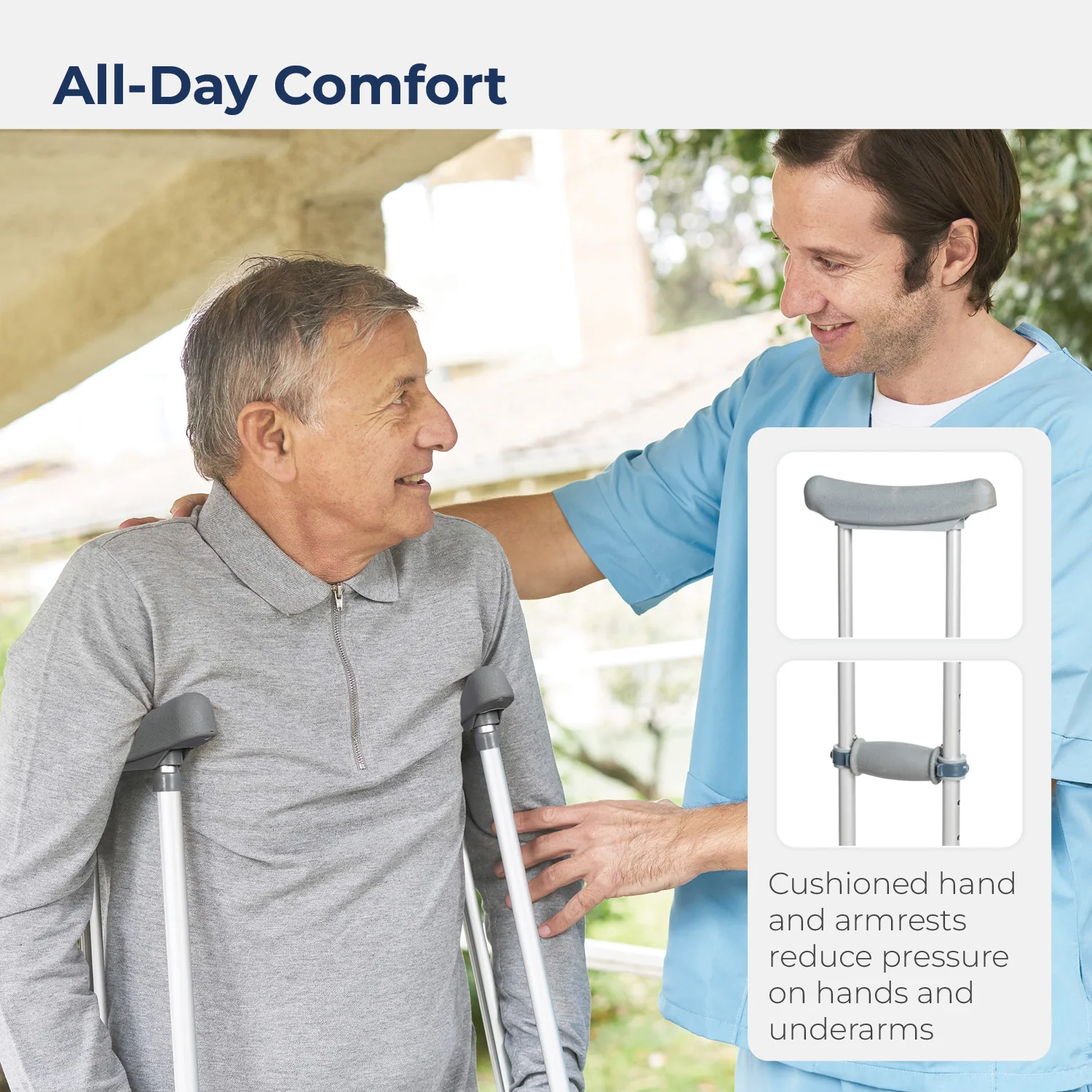 Universal Aluminum Crutch with Accessories - Image 3