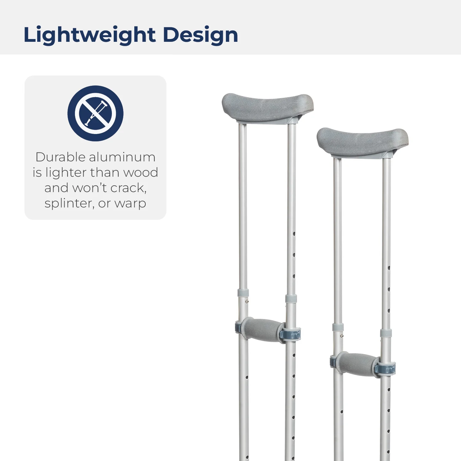 Universal Aluminum Crutch with Accessories - Image 4