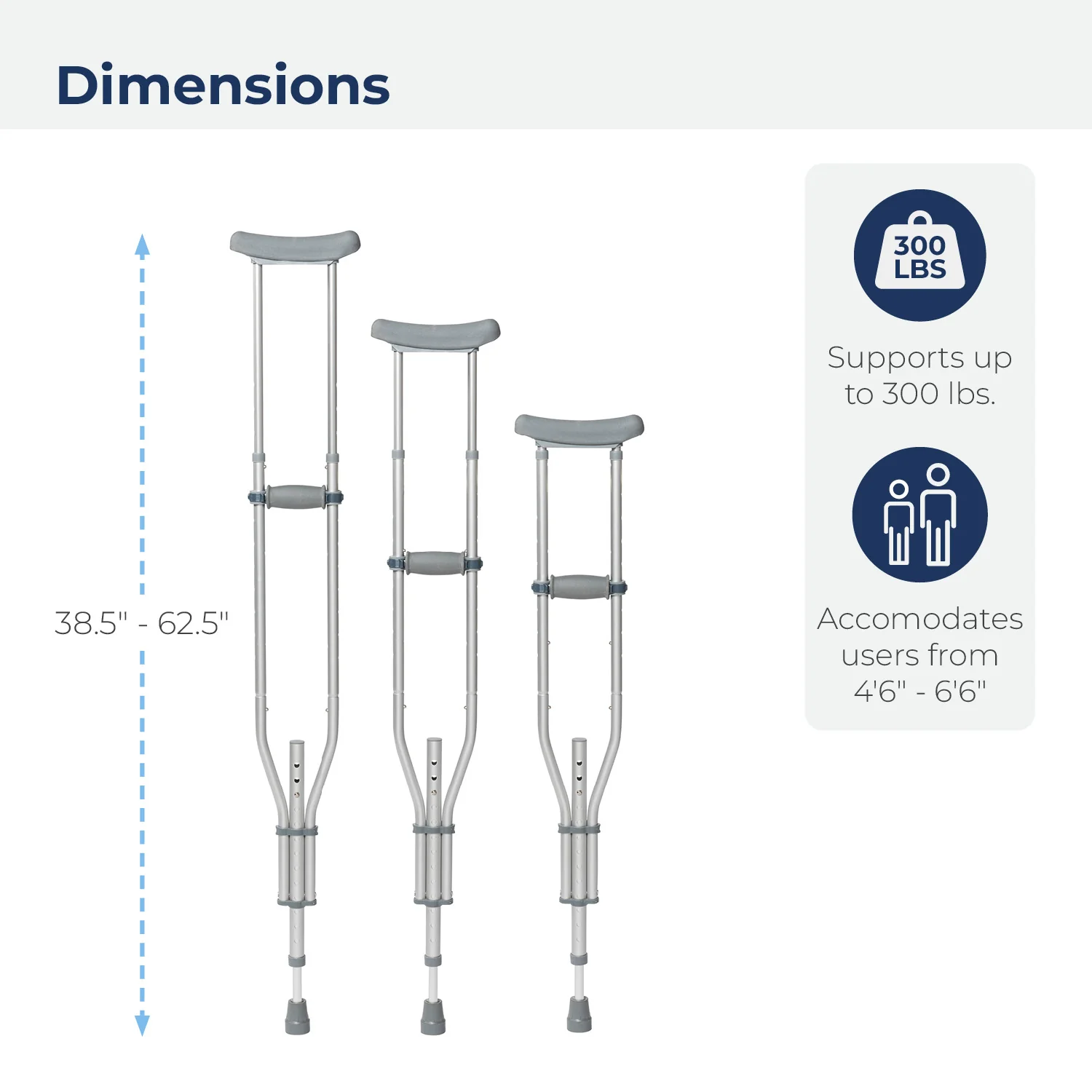 Universal Aluminum Crutch with Accessories - Image 7